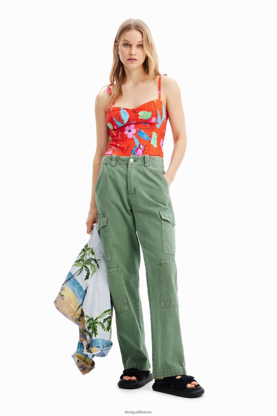 Desigual moterys Atogrąžų juostelės korsetinis bodis apranga S606BV514