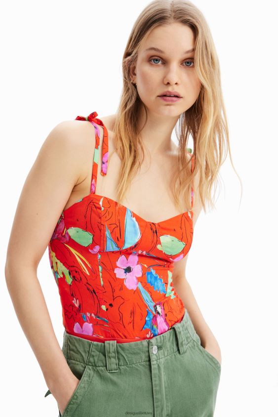 Desigual moterys Atogrąžų juostelės korsetinis bodis apranga S606BV514