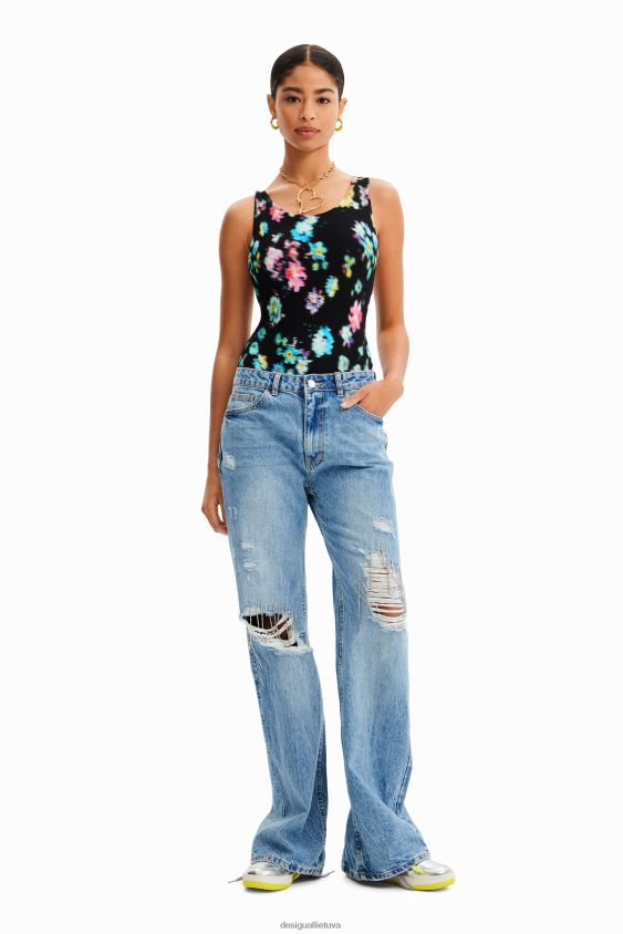 Desigual moterys Bodis su briaunuota petnešėlėmis apranga S606BV740
