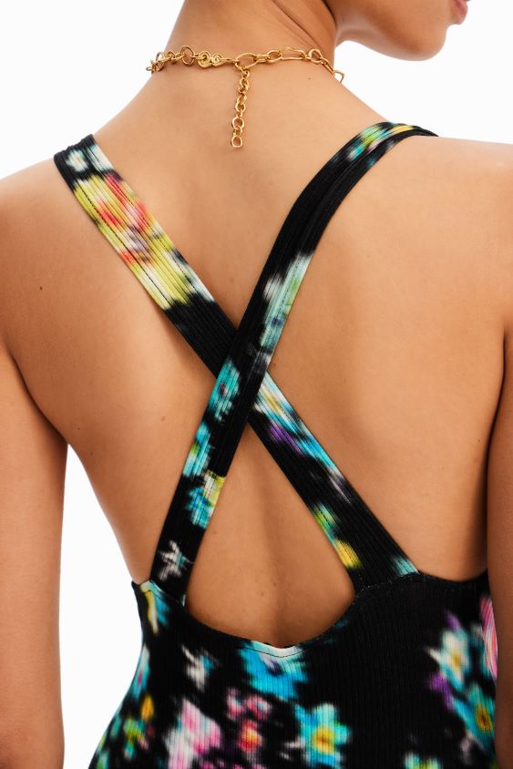 Desigual moterys Bodis su briaunuota petnešėlėmis apranga S606BV740
