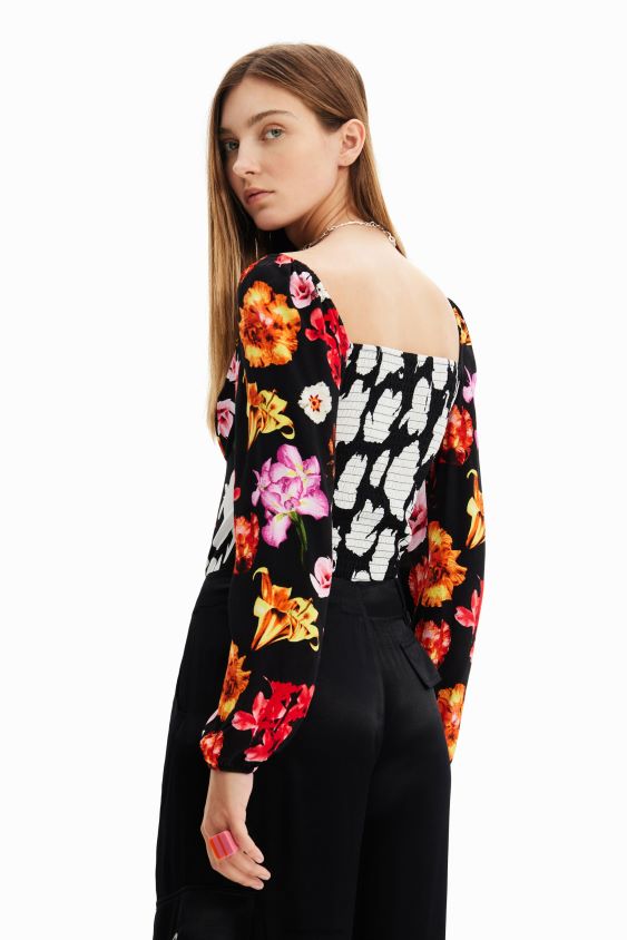 Desigual moterys m. christian Lacroix gėlėtas bodis apranga S606BV425