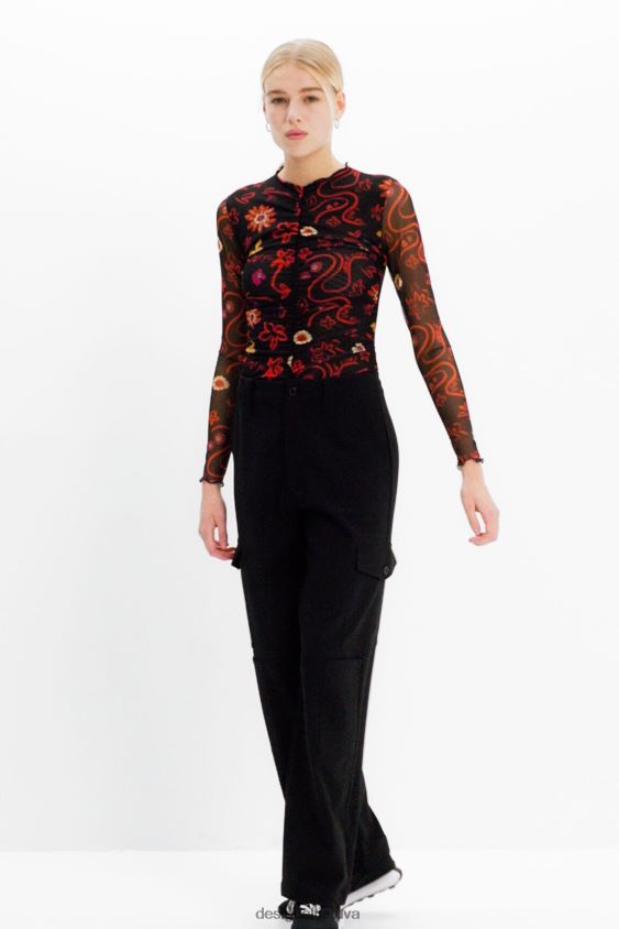 Desigual moterys tiulio rumbuotas gėlėtas bodis apranga S606BV495