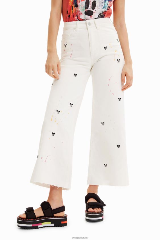 Desigual moterys „Disney“ „Mickey Mouse“ apkarpyti „culotte“ džinsai apranga S606BV837