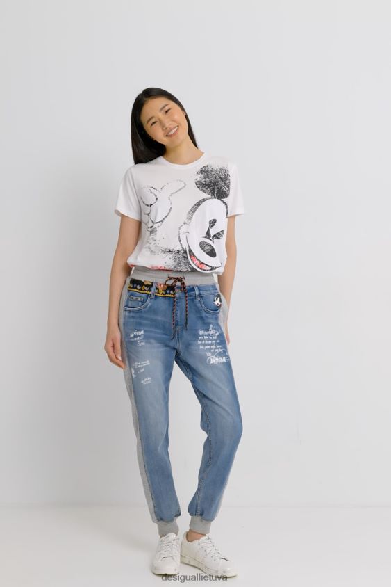 Desigual moterys „Disney“ „Mickey Mouse jogger“ džinsai apranga S606BV3