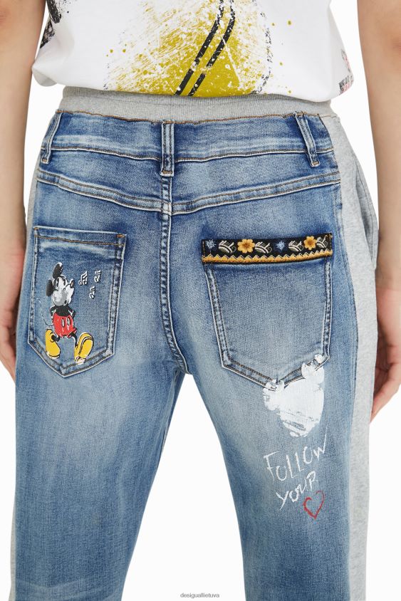 Desigual moterys „Disney“ „Mickey Mouse jogger“ džinsai apranga S606BV3