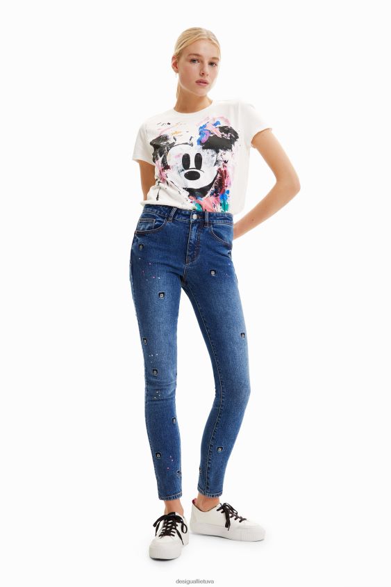 Desigual moterys "Disney" "Mickey Mouse" ploni "push-up" džinsai apranga S606BV623