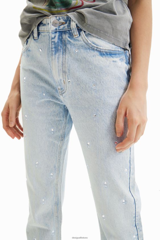 Desigual moterys Kalnų krištoliniai tiesūs džinsai apranga S606BV583