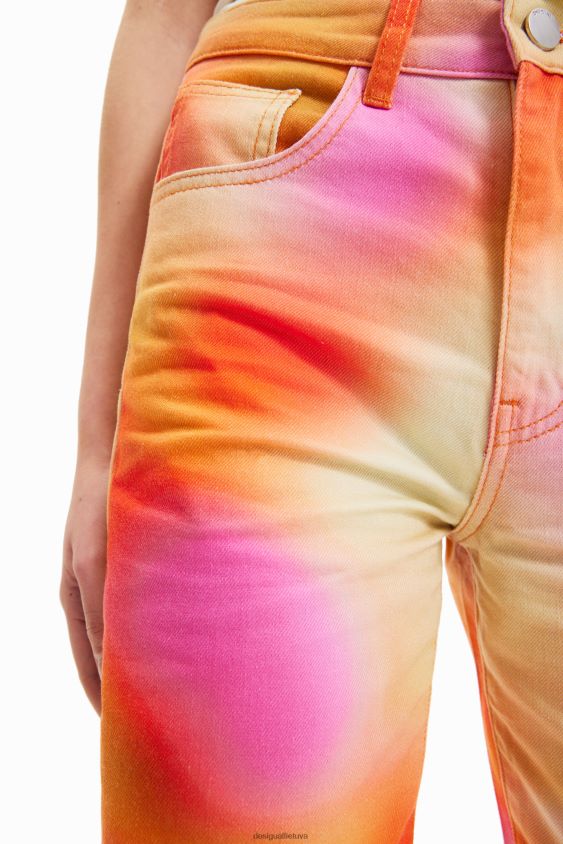 Desigual moterys Maitrepierre daugiaspalviai džinsai plačiomis kojomis apranga S606BV781