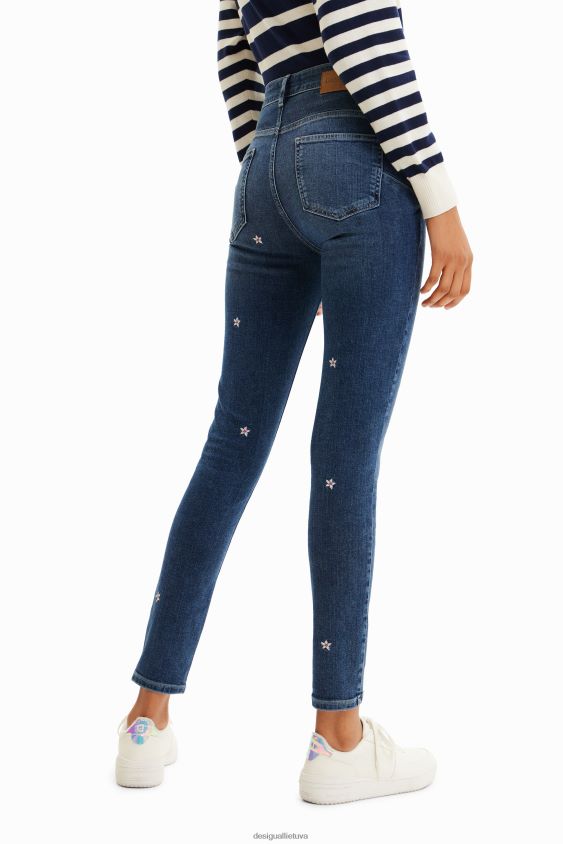Desigual moterys gėlėti siauri push-up džinsai apranga S606BV445