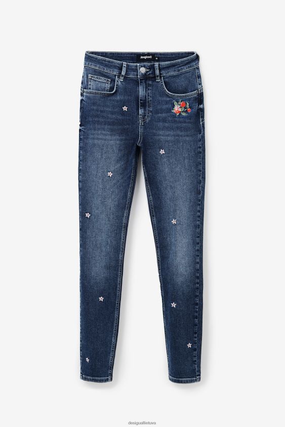 Desigual moterys gėlėti siauri push-up džinsai apranga S606BV445