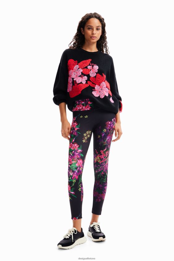 Desigual moterys gėlėti sportiniai antblauzdžiai apranga S606BV97