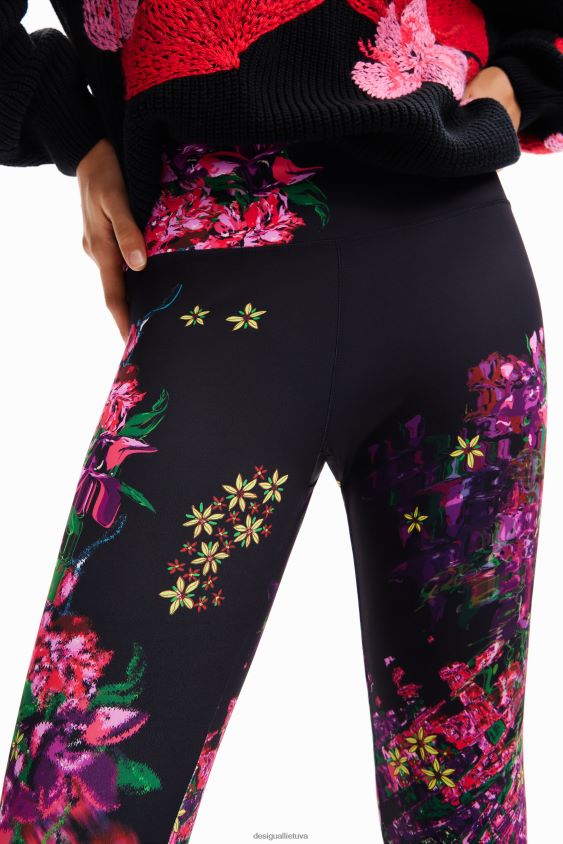 Desigual moterys gėlėti sportiniai antblauzdžiai apranga S606BV97