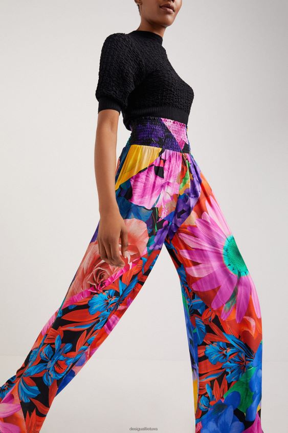 Desigual moterys gėlėtos palazzo kelnės apranga S606BV1078