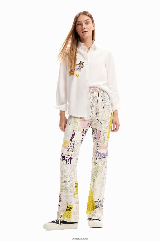 Desigual moterys laikraščio platėjančios kelnės apranga S606BV87