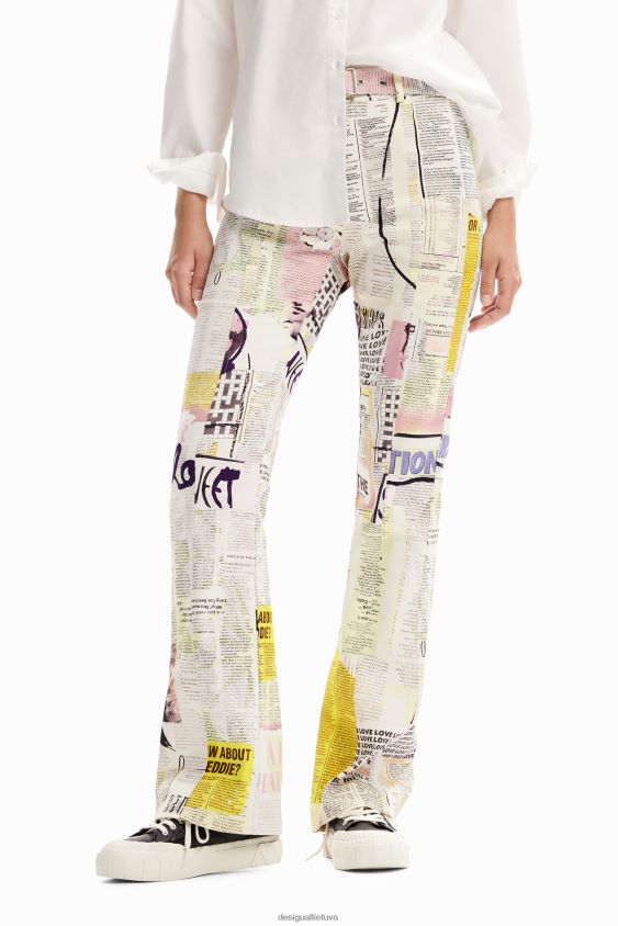 Desigual moterys laikraščio platėjančios kelnės apranga S606BV87