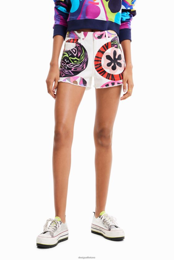 Desigual moterys m. christian Lacroix džinsiniai šortai apranga S606BV896