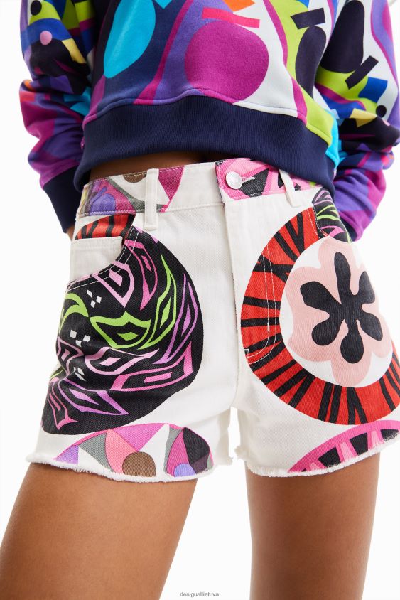 Desigual moterys m. christian Lacroix džinsiniai šortai apranga S606BV896