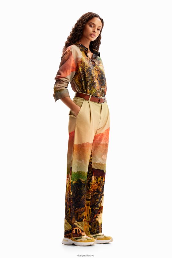 Desigual moterys m. christian Lacroix tiesios peizažinės kelnės apranga S606BV68
