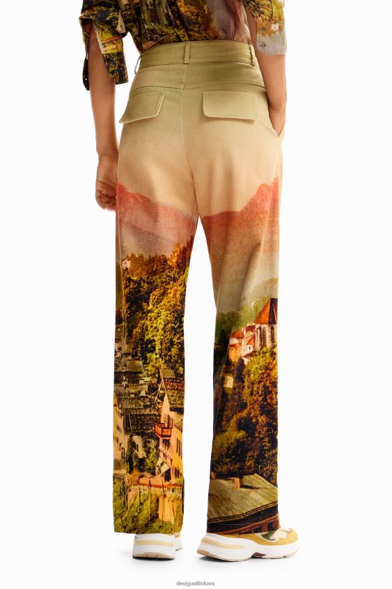 Desigual moterys m. christian Lacroix tiesios peizažinės kelnės apranga S606BV68