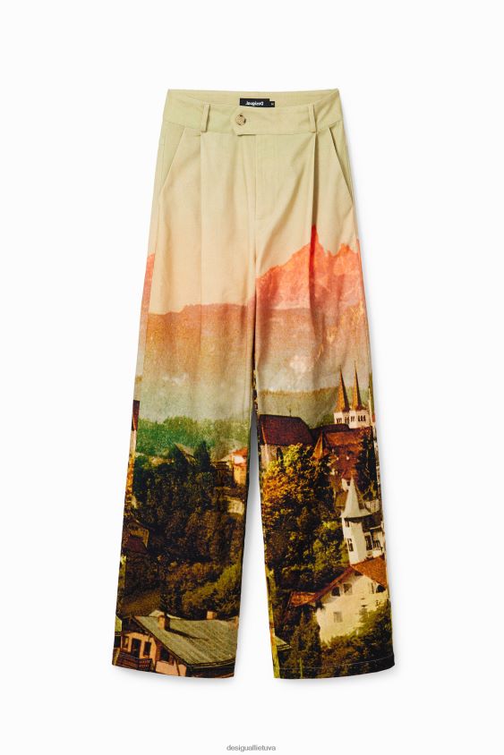 Desigual moterys m. christian Lacroix tiesios peizažinės kelnės apranga S606BV68