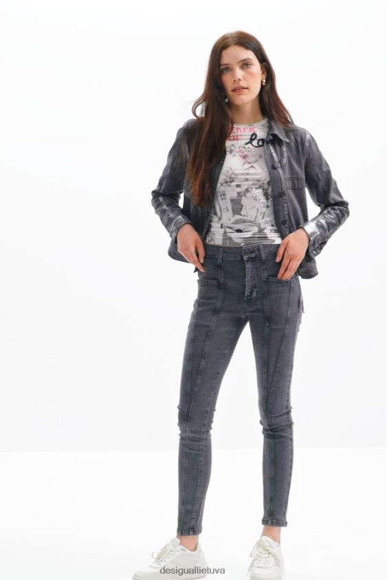 Desigual moterys metaliniai push-up siauri džinsai apranga S606BV257