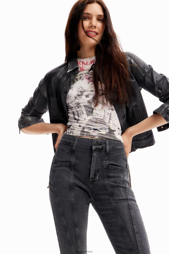 Desigual moterys metaliniai push-up siauri džinsai apranga S606BV257