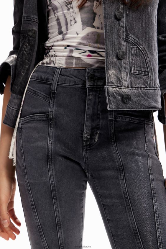 Desigual moterys metaliniai push-up siauri džinsai apranga S606BV257