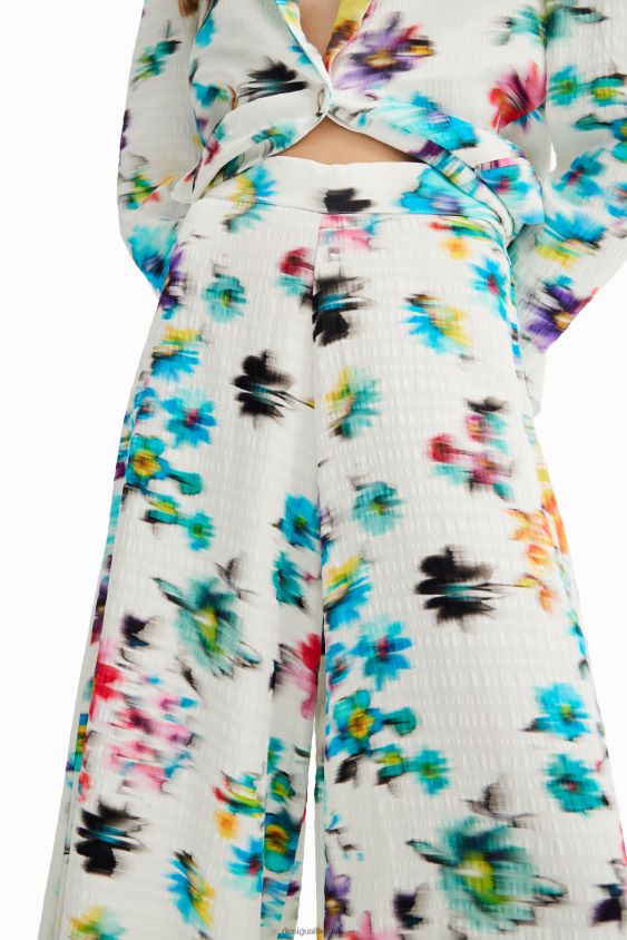 Desigual moterys neryškių gėlių maksi kelnės apranga S606BV926