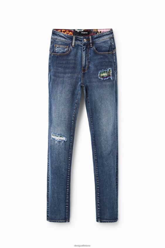 Desigual moterys plėšyti ploni push-up džinsai apranga S606BV729