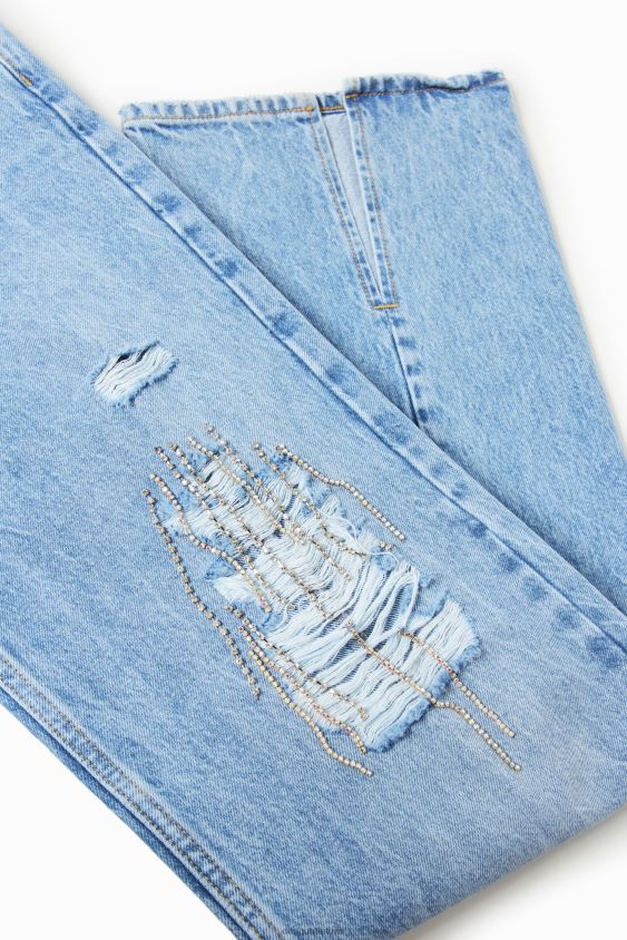 Desigual moterys plačios spalvos kalnų krištolinio akmens džinsai apranga S606BV302