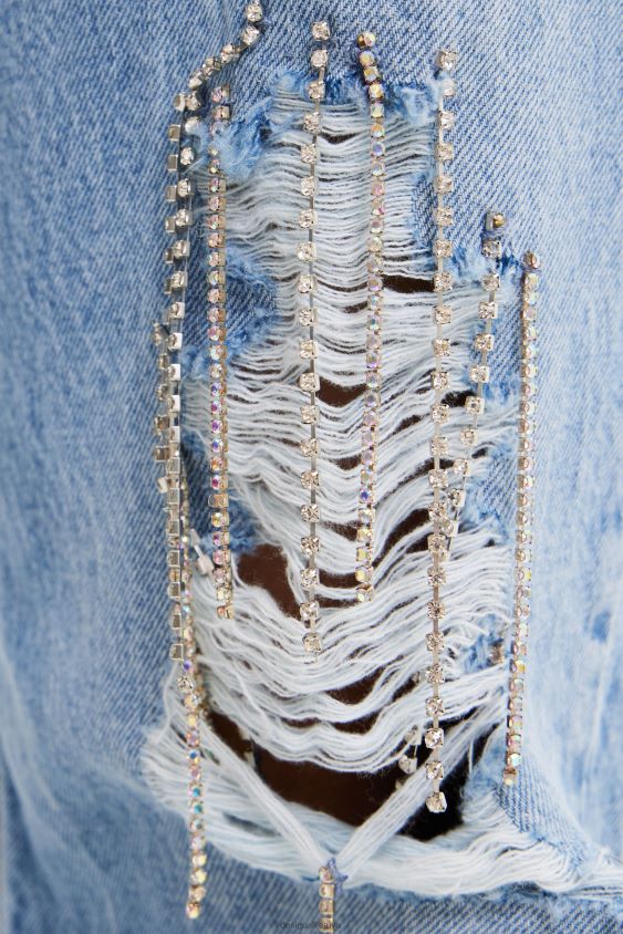 Desigual moterys plačios spalvos kalnų krištolinio akmens džinsai apranga S606BV302