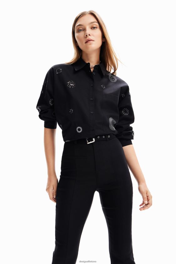 Desigual moterys platėjančios kelnės su diržu apranga S606BV131