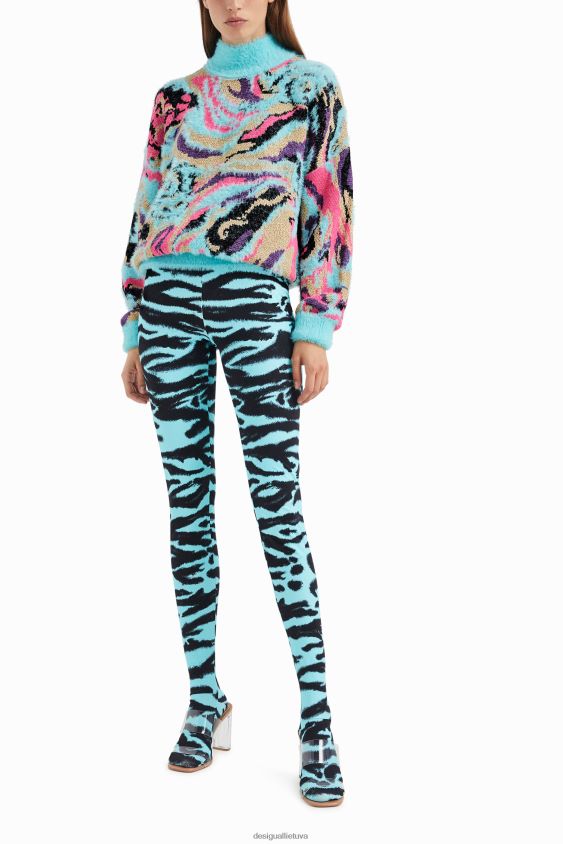 Desigual moterys ploni antblauzdžiai su gyvūnų raštu apranga S606BV1051