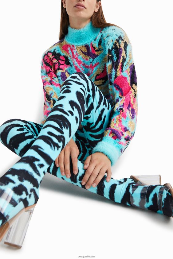 Desigual moterys ploni antblauzdžiai su gyvūnų raštu apranga S606BV1051