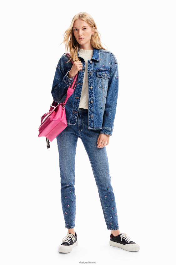 Desigual moterys „push-up“ gėlėti siauri džinsai apranga S606BV57