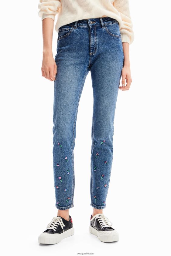 Desigual moterys „push-up“ gėlėti siauri džinsai apranga S606BV57