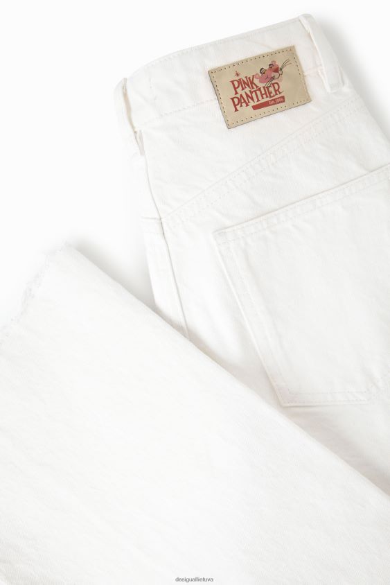 Desigual moterys rožiniai džinsai plačiomis kojomis apranga S606BV498