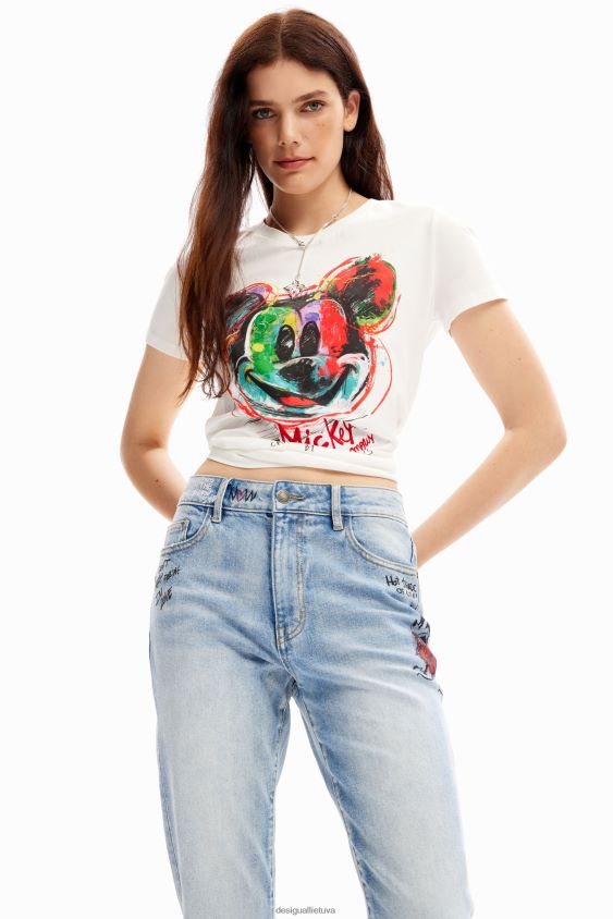 Desigual moterys tiesūs „Mickey Mouse“ džinsai apranga S606BV46