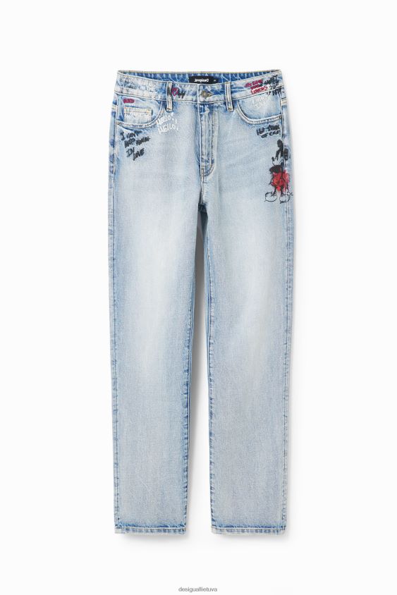 Desigual moterys tiesūs „Mickey Mouse“ džinsai apranga S606BV46