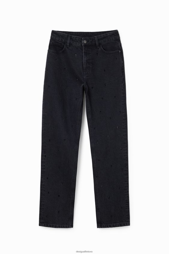 Desigual moterys tiesūs kalnų krištoliniai džinsai apranga S606BV567