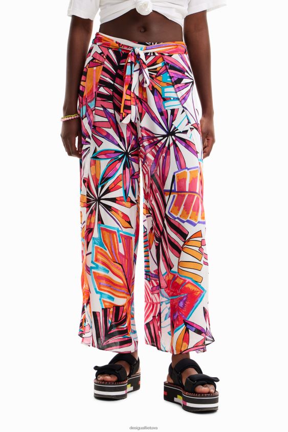 Desigual moterys tropinės kelnės su skeltuku apranga S606BV519