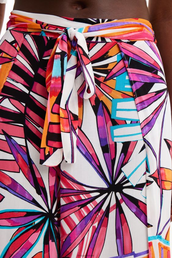 Desigual moterys tropinės kelnės su skeltuku apranga S606BV519