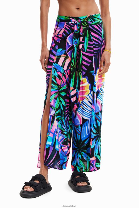 Desigual moterys tropinės kelnės su skeltuku apranga S606BV864