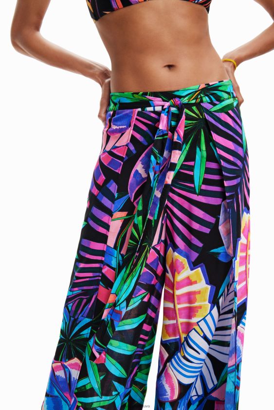 Desigual moterys tropinės kelnės su skeltuku apranga S606BV864