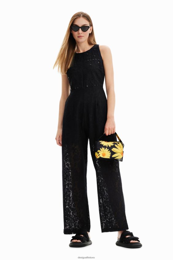 Desigual moterys ilgas siuvinėtas nėrinių kombinezonas apranga S606BV47