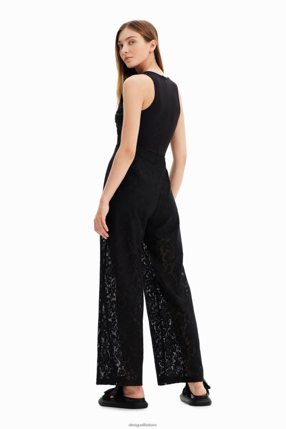 Desigual moterys ilgas siuvinėtas nėrinių kombinezonas apranga S606BV47