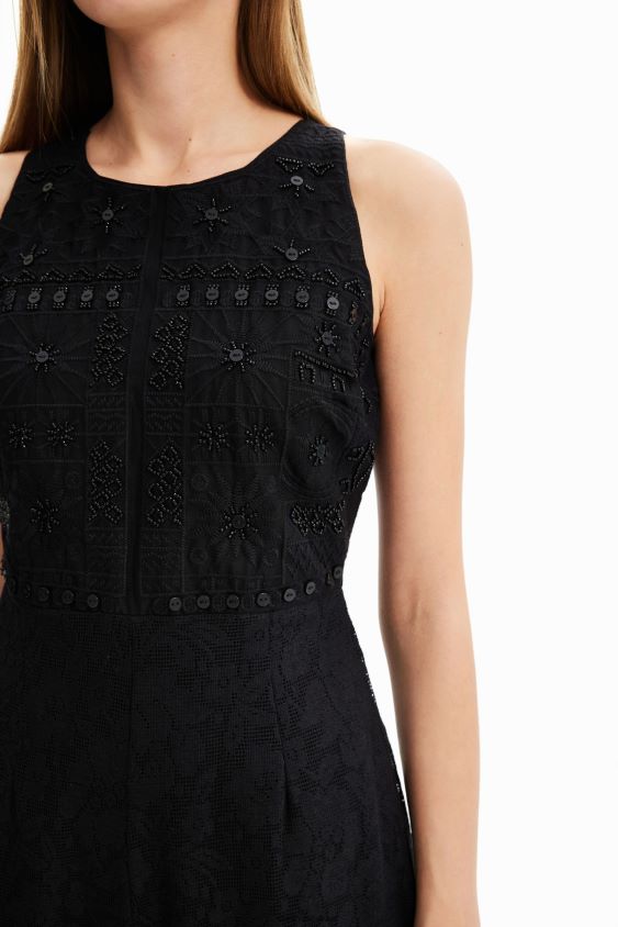 Desigual moterys ilgas siuvinėtas nėrinių kombinezonas apranga S606BV47