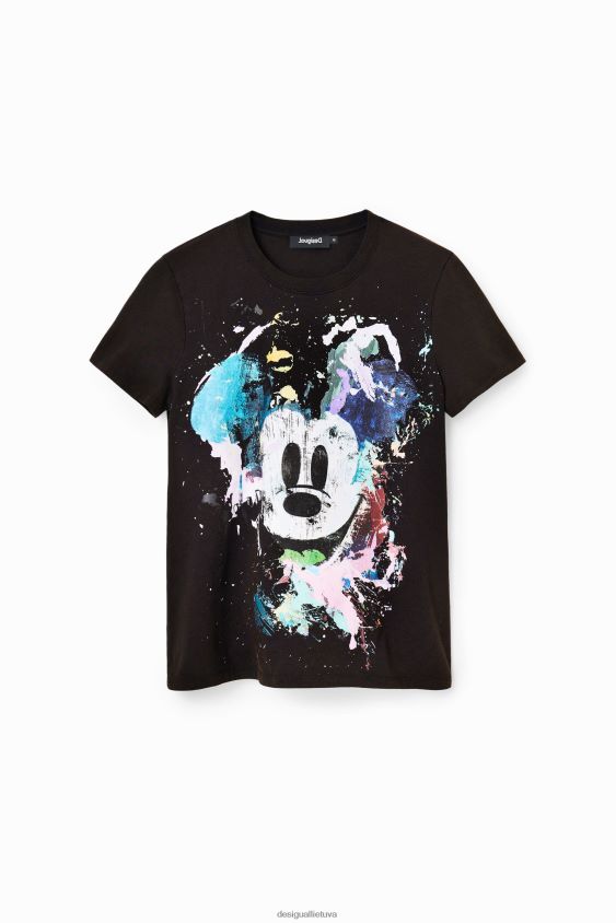 Desigual moterys Disnėjaus „Mickey Mouse“ meniški marškinėliai apranga S606BV877