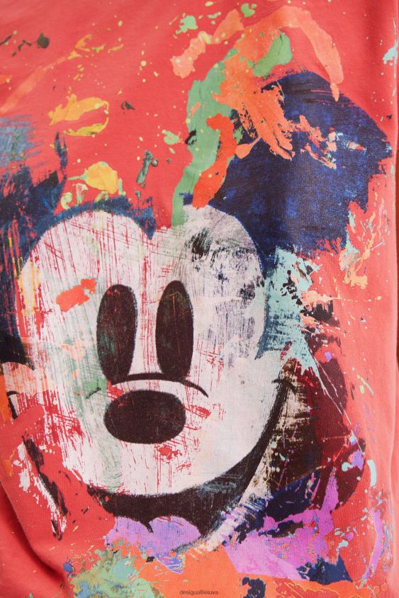 Desigual moterys Disnėjaus „Mickey Mouse“ meniški marškinėliai apranga S606BV901