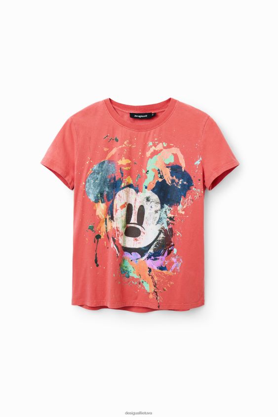 Desigual moterys Disnėjaus „Mickey Mouse“ meniški marškinėliai apranga S606BV901